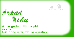 arpad mihu business card