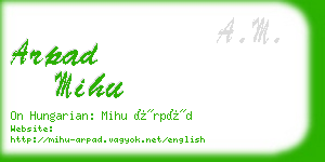 arpad mihu business card